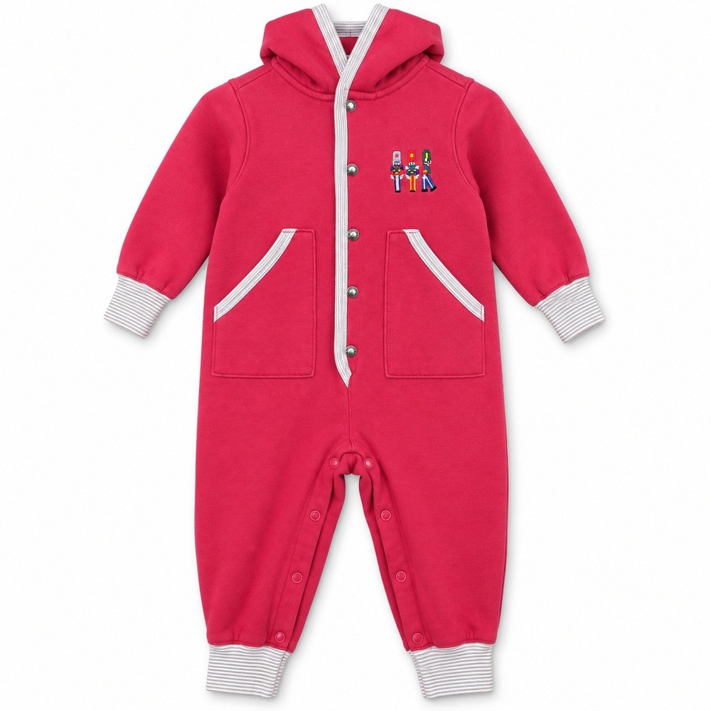 Gymboree Gymsport Nutcracker Hooded Coverall Toddler XS Red Good 1998 Vintage